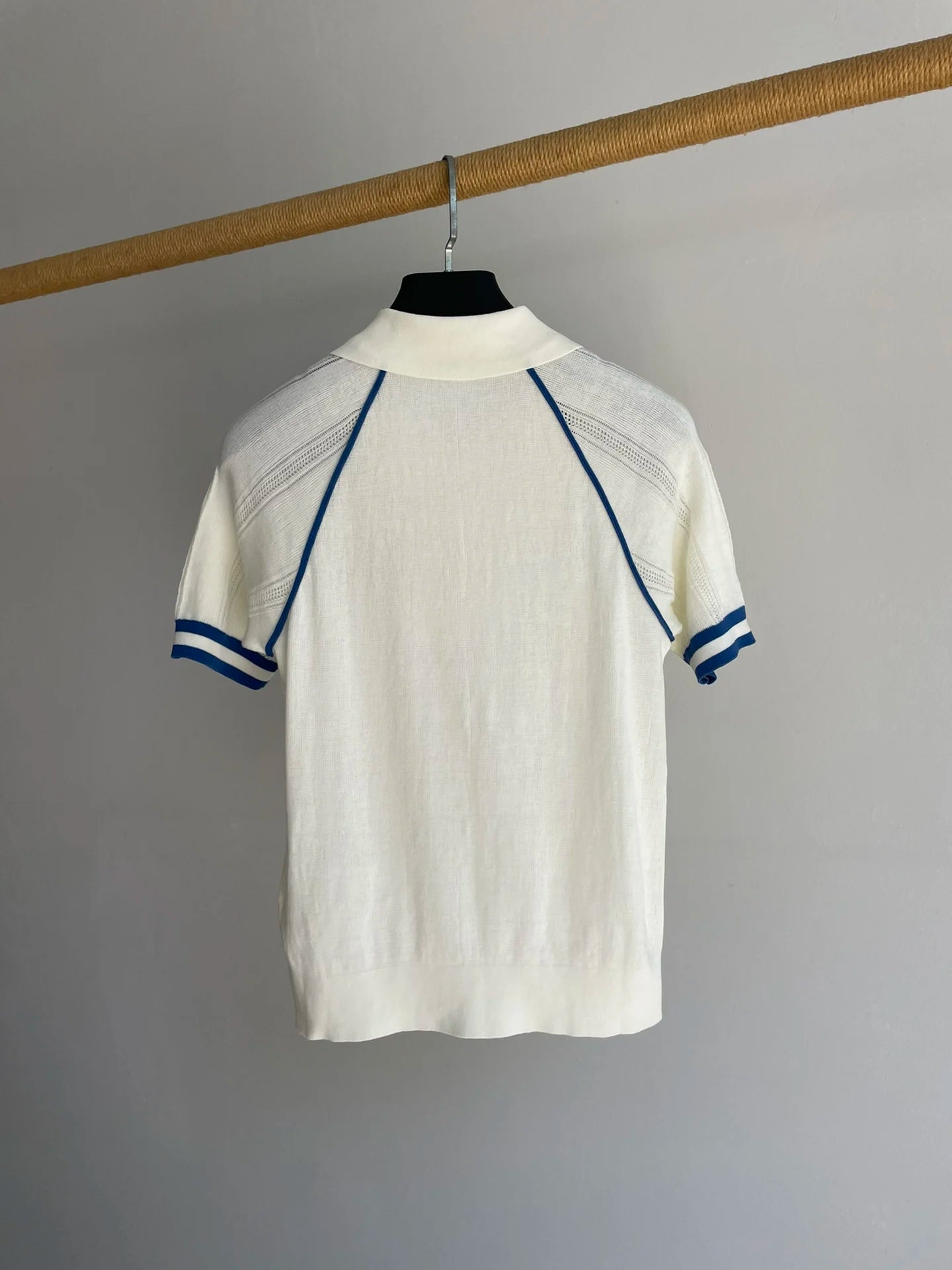High Quality Spring And Summer Women's Casual Fashion Embroidery Letters Patchwork Slim Knitting Polo Top JQ085