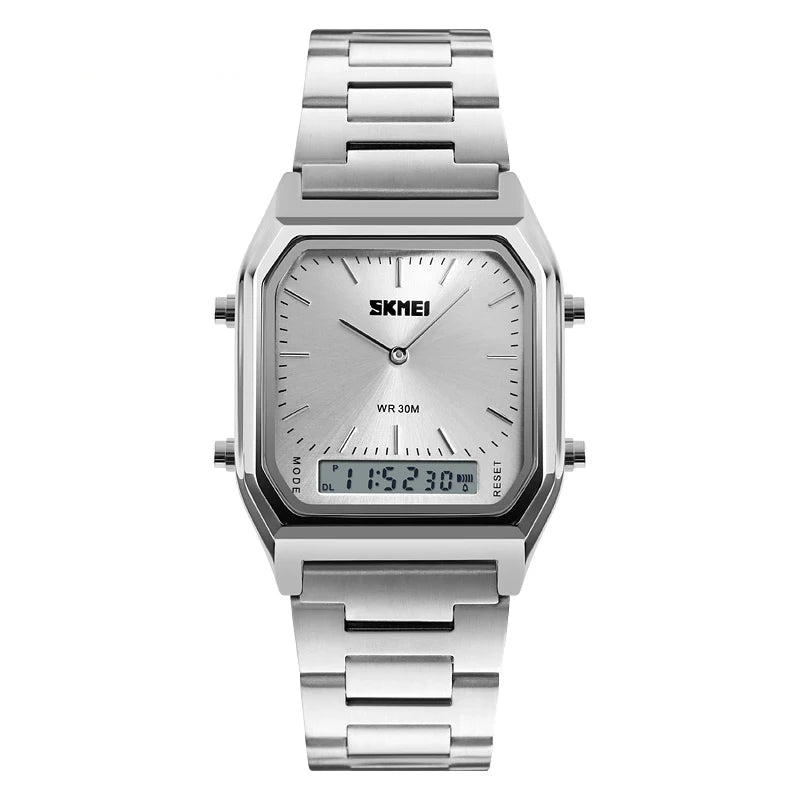 SKMEI Fashion Digital Electronics Watches Dual Time Quartz Watch For Men Women Student 3Time Waterproof Chronograph Wristwatches