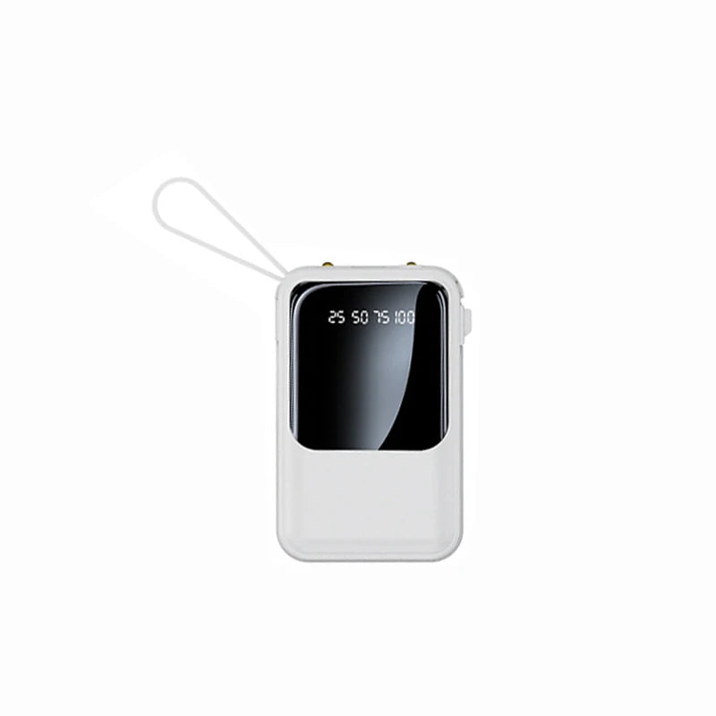 10000mAh portable power bank built-in 4 charging cables LED light Type-C/USB port Applicable to iPhone/Android, etc Electronics