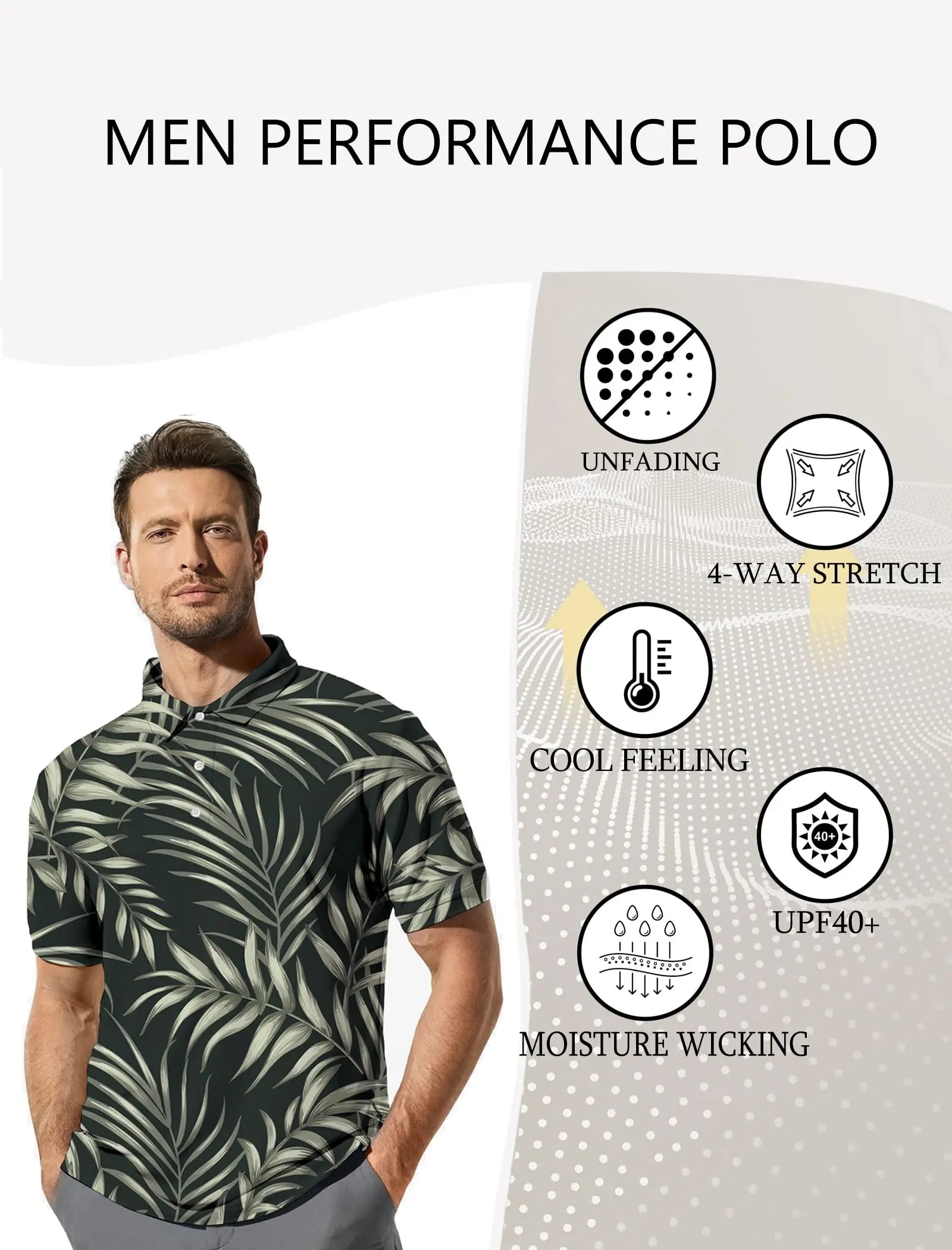 Men's Golf Shirt Hawaii Golf Polo Shirt Tennis Sports T-shirt Soft Breathable Elastic Fabric Short Sleeve
