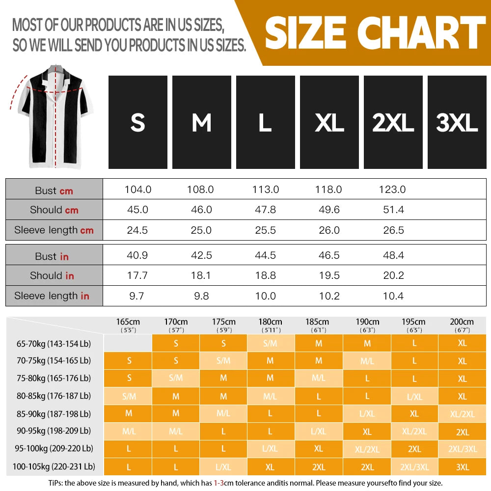 Men's Short Sleeve Summer Shirts Retro Knit Lapel Business Soft Light Casual Breathable Polo Knitwear Tops US Size