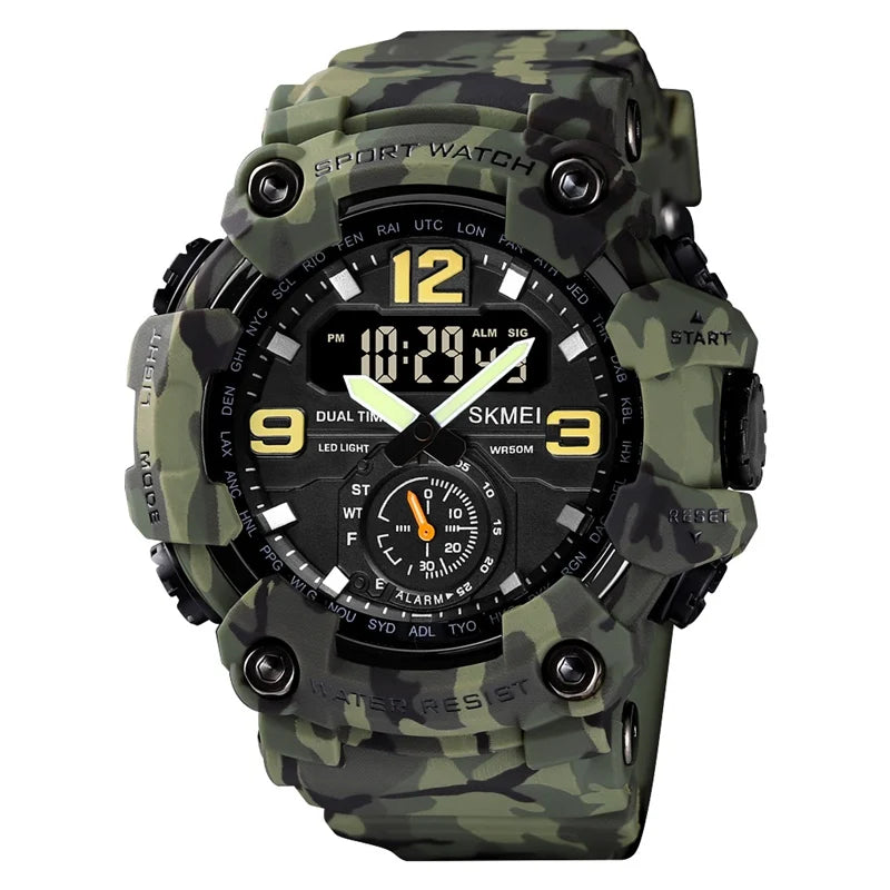 SKMEI Male Countdown Waterproof Electronics Watches 3 Time Digital Sports Wristwatches For Mens Women Fashion Alarm Date Watch