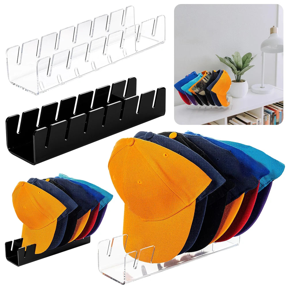Hat Holder for Baseball Caps Acrylic Hat Rack for 8 Baseball Caps Hat Storage Display Holder for Bedroom Closet Dresser
