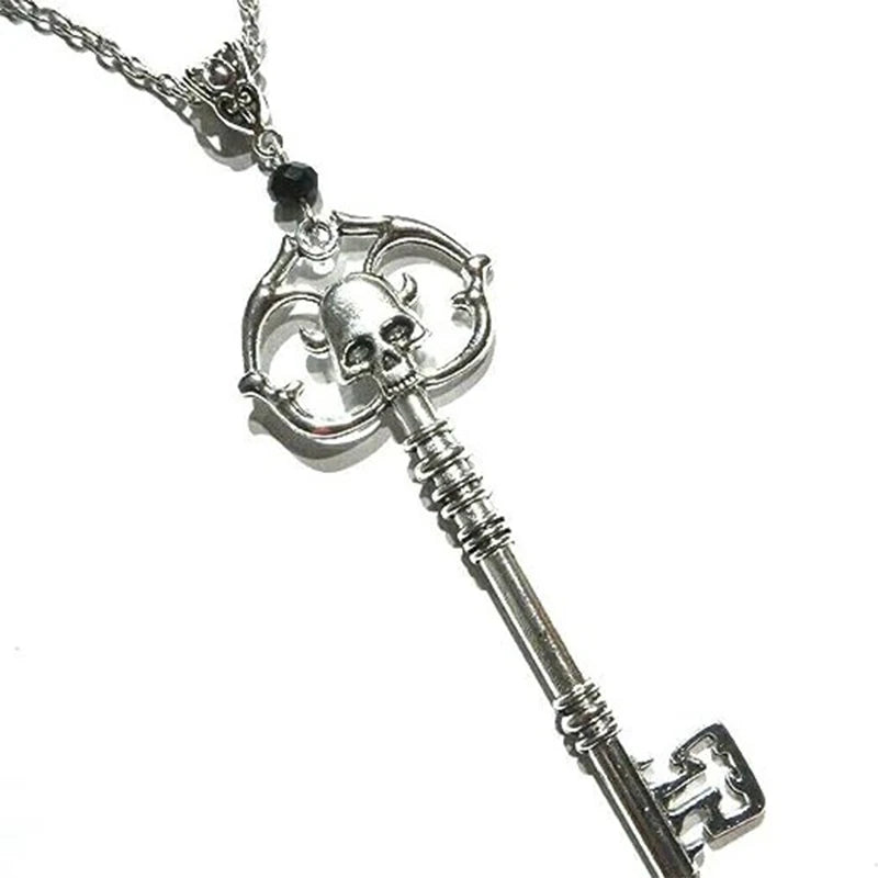 New Antique Skeleton Key Pendant Necklace Creativity Pendant Charm Statement Punk Jewelry Novelty Grunge Gothic Halloween Gift