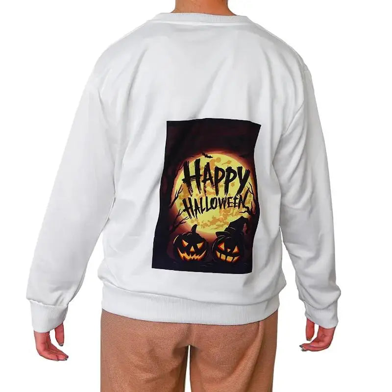5pcs L USA Sizes 100% Polyester Sublimation Blank White Hoodies Sweatshirt for Heat Press Printing He