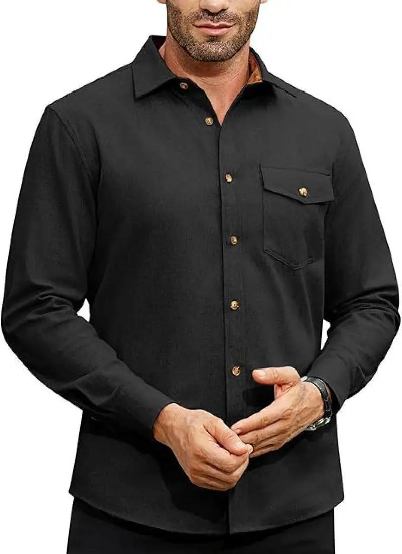 2025 Autumn and Winter New European and American Men's Youth Casual Shirt Spot Grinding