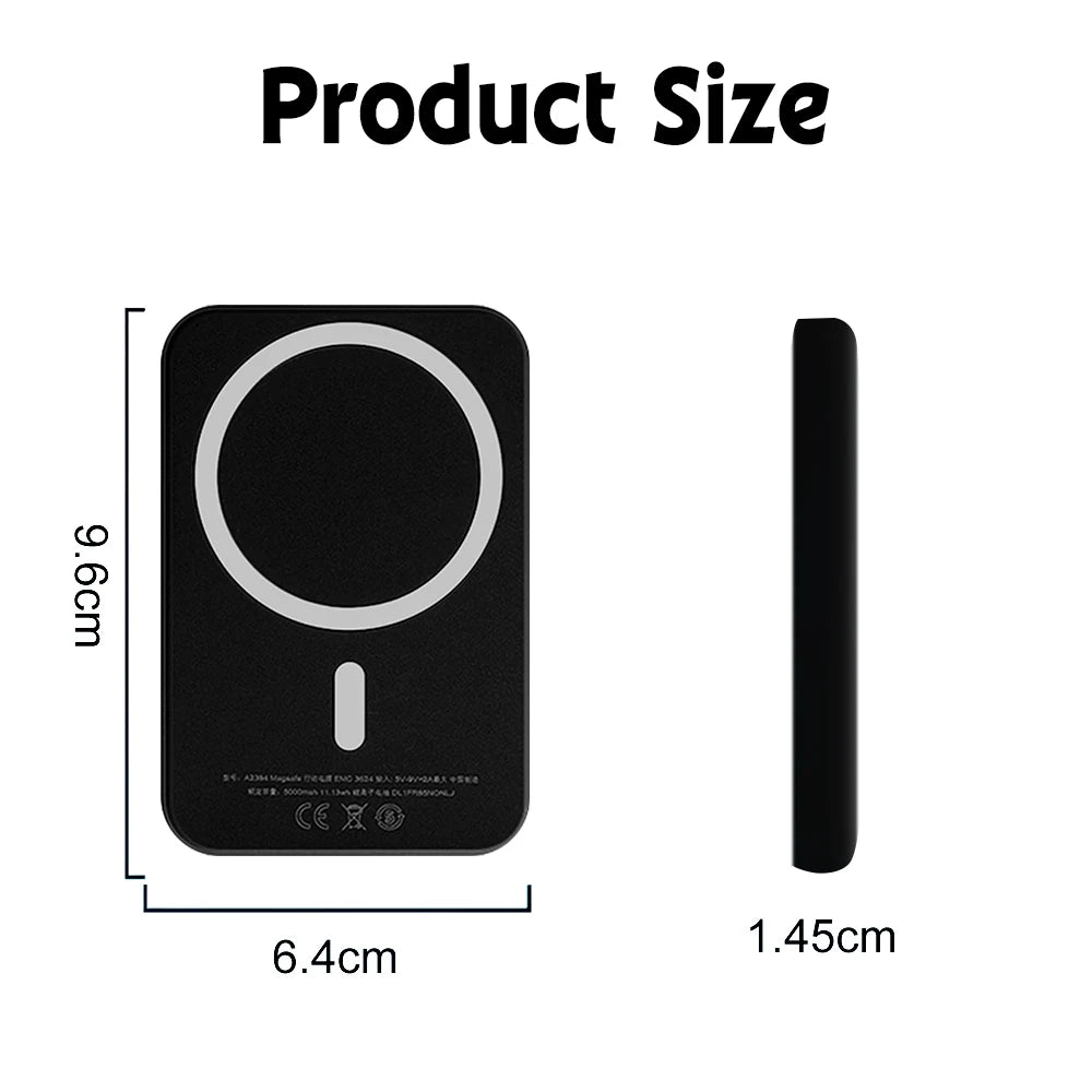 Magnetic Power Bank 10000mAh Slim Wireless External Batteryfor Powerbank Portable External Auxiliary Battery for iPhone 12/13/14