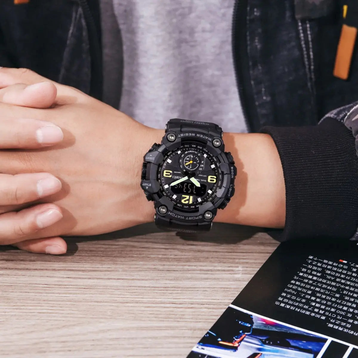 SKMEI Male Countdown Waterproof Electronics Watches 3 Time Digital Sports Wristwatches For Mens Women Fashion Alarm Date Watch
