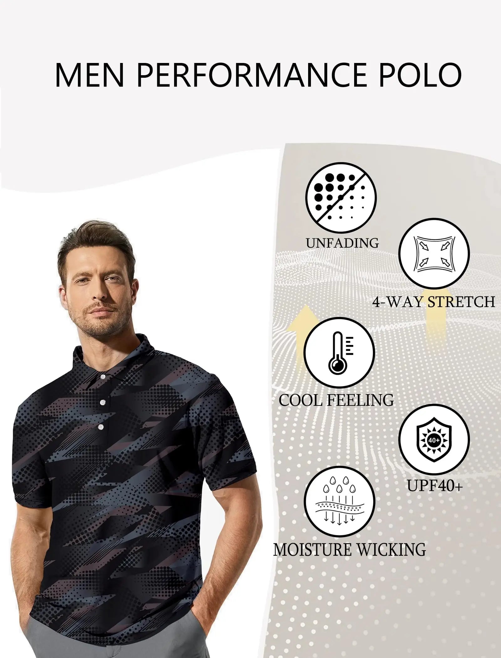 Men's Golf Shirt Hawaii Golf Polo Shirt Tennis Sports T-shirt Soft Breathable Elastic Fabric Short Sleeve