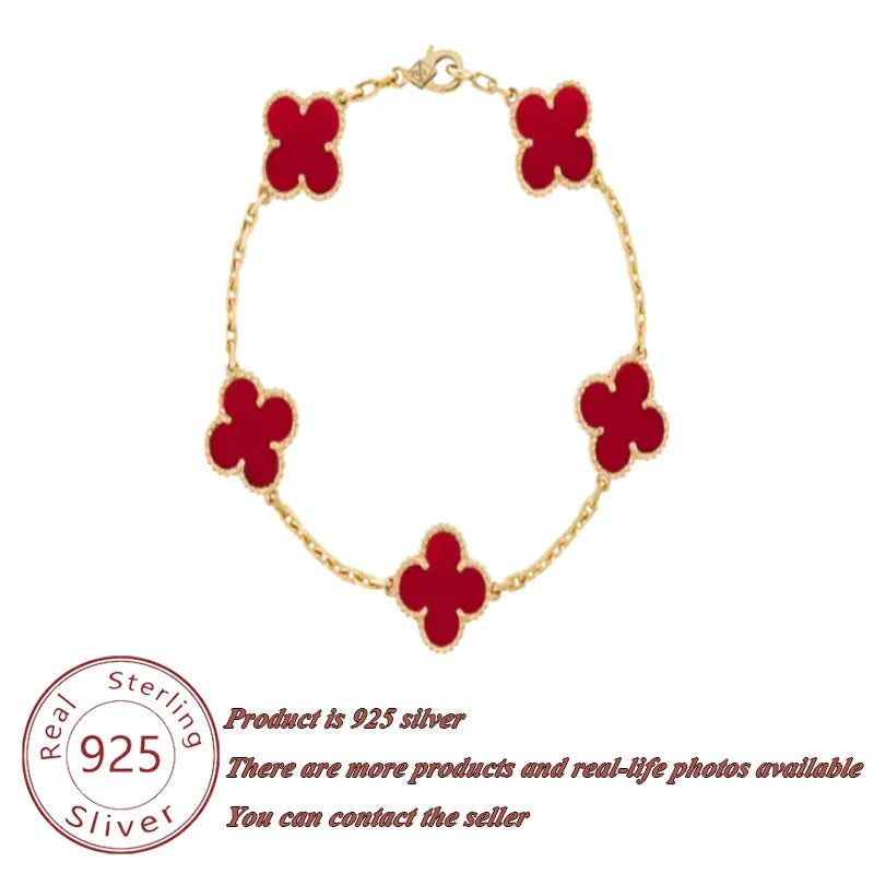 Classic Lucky Grass Element Clover Bracelet with Bright and Durable Colors, Small and Fresh Style Jewelry