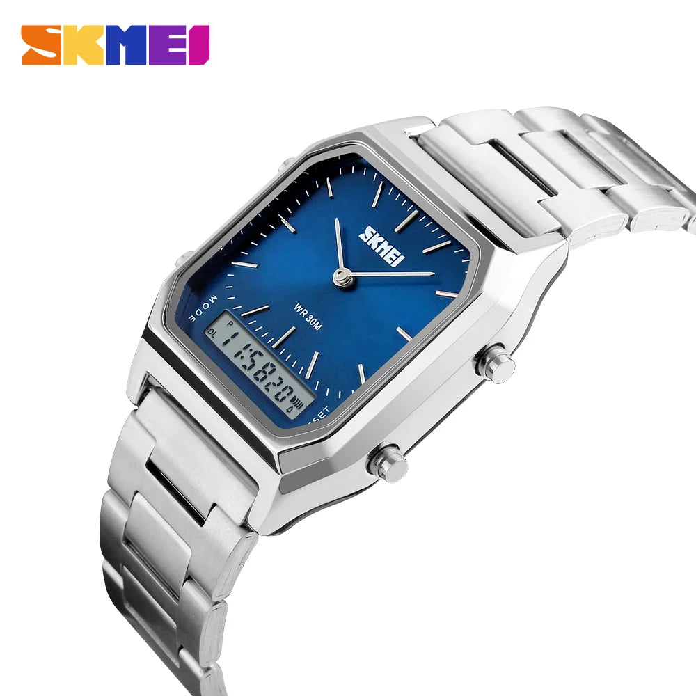 SKMEI Fashion Digital Electronics Watches Dual Time Quartz Watch For Men Women Student 3Time Waterproof Chronograph Wristwatches