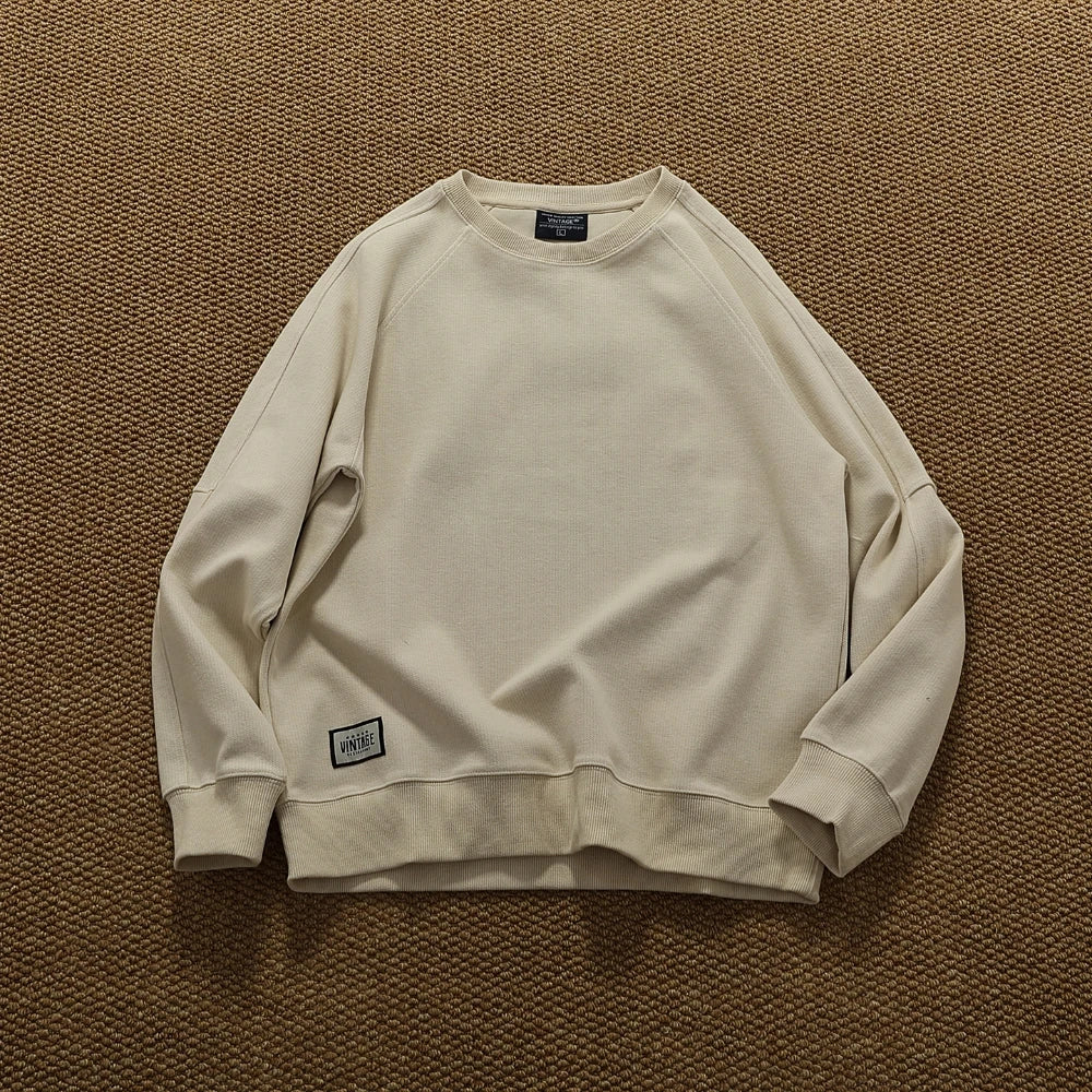 Autumn and Winter New American Retro Solid Color Texture Sweatshirts Men's Fashion Washed Hoodies Casual High Quality Pullovers