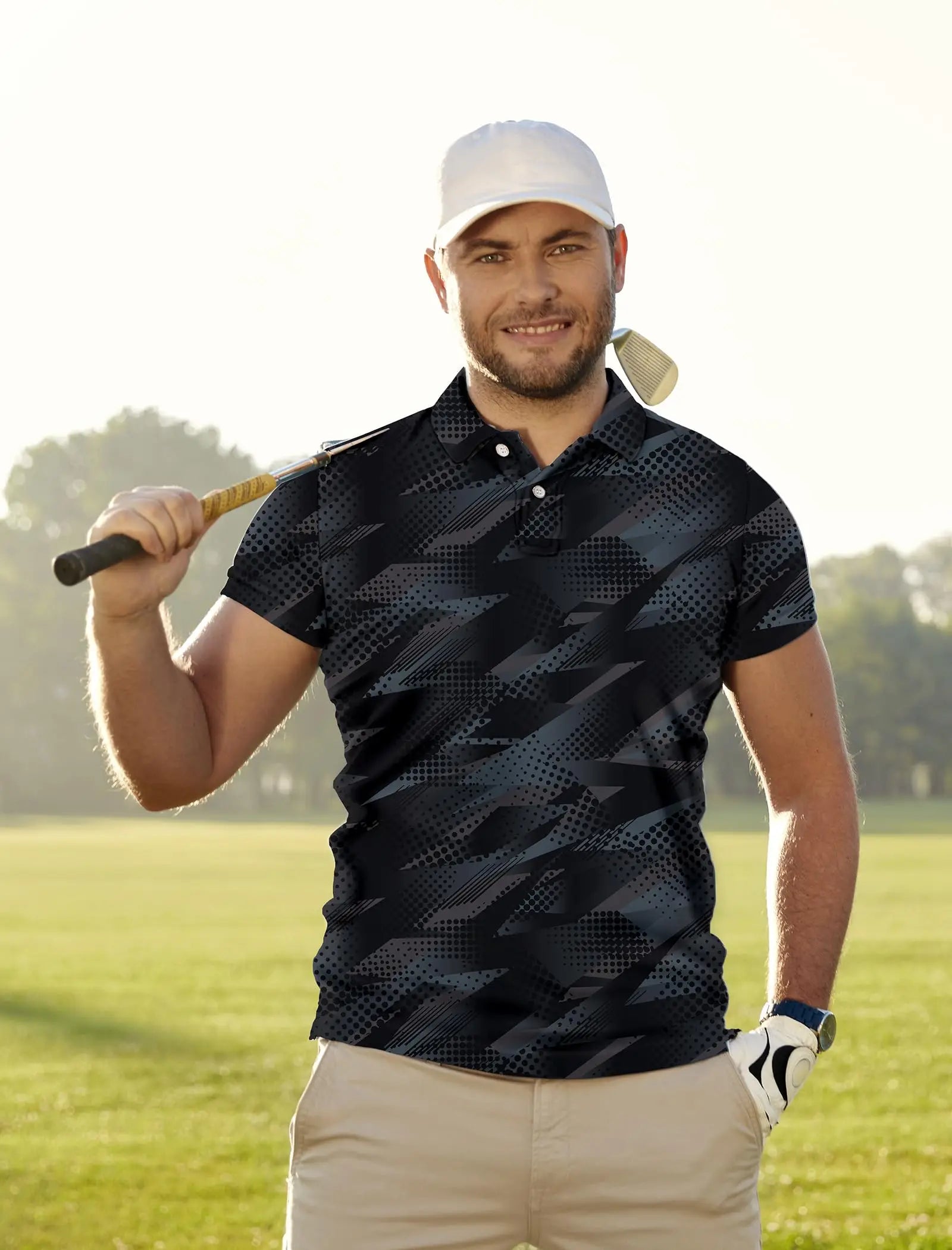 Men's Golf Shirt Hawaii Golf Polo Shirt Tennis Sports T-shirt Soft Breathable Elastic Fabric Short Sleeve