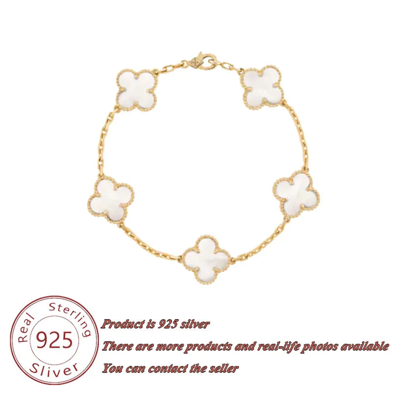 Classic Lucky Grass Element Clover Bracelet with Bright and Durable Colors, Small and Fresh Style Jewelry