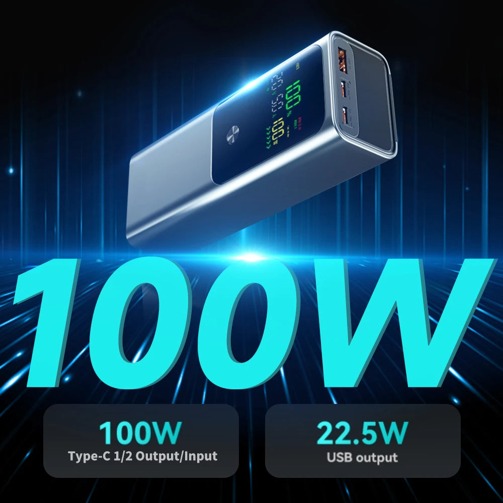 100W Portable Power Bank 20000mAh, High Power Computer Charger, USB Output, Digital Display, Can Be Used For Multiple Devices