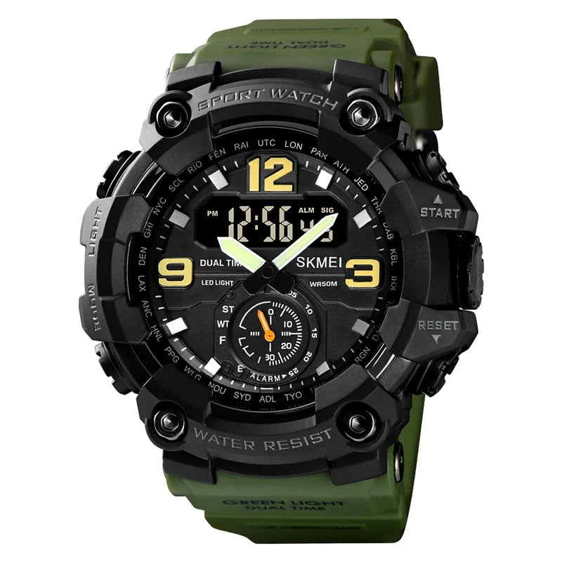 SKMEI Male Countdown Waterproof Electronics Watches 3 Time Digital Sports Wristwatches For Mens Women Fashion Alarm Date Watch