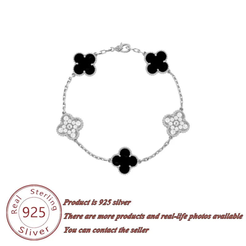 Classic Lucky Grass Element Clover Bracelet with Bright and Durable Colors, Small and Fresh Style Jewelry