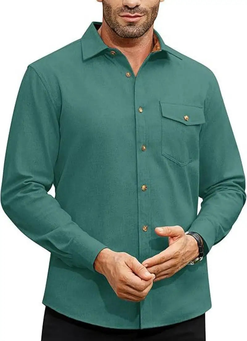 2025 Autumn and Winter New European and American Men's Youth Casual Shirt Spot Grinding
