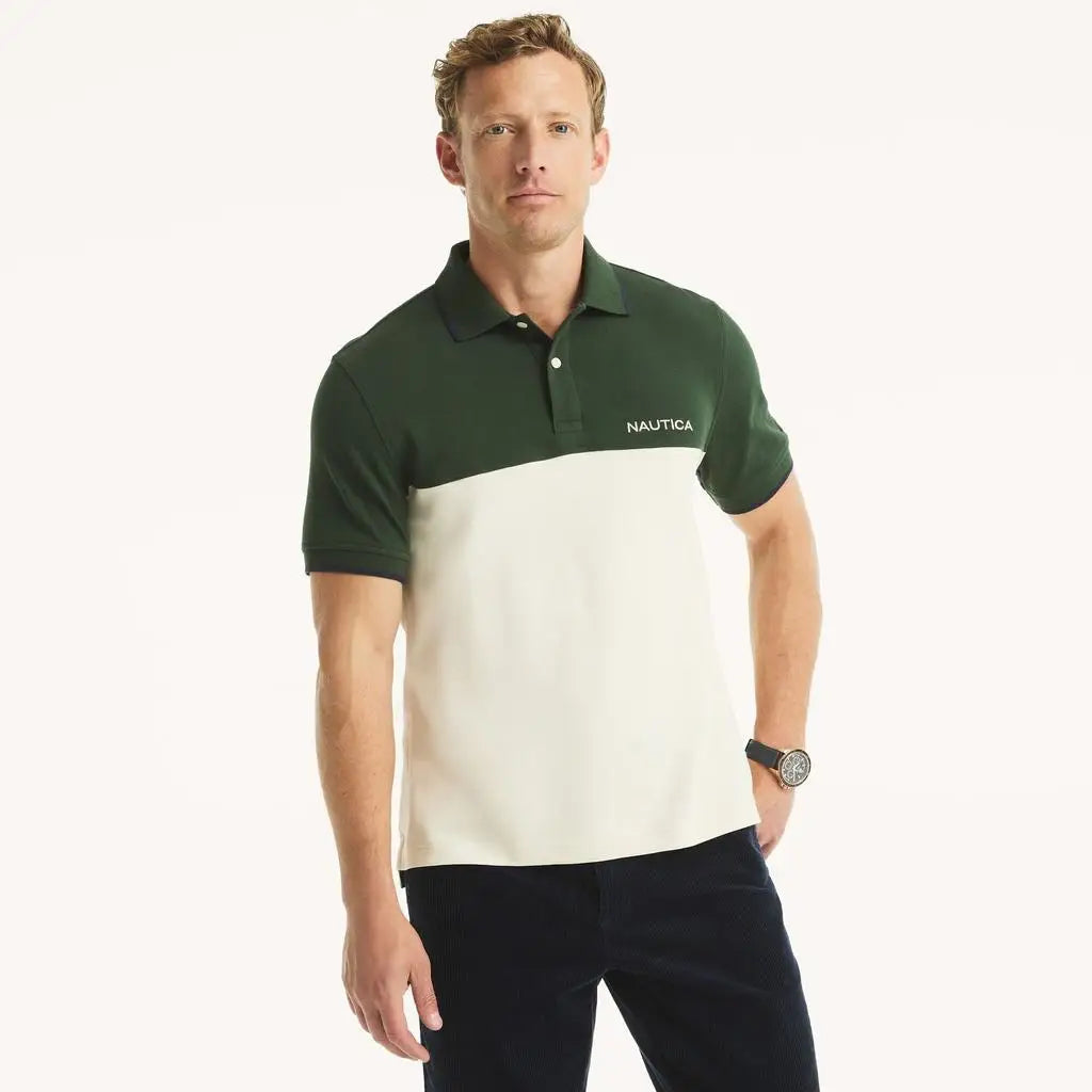 Nautica | Mens Colorblock Classic Fit Interlock Polo