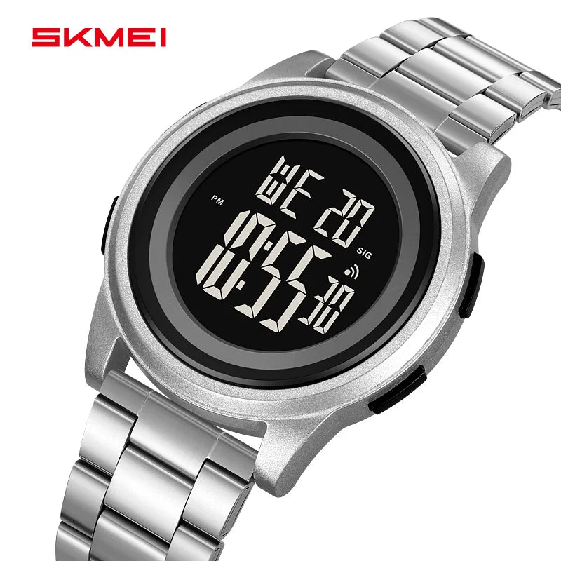 SKMEI Simple Wristwatches For Men Women Waterproof Sport Digital Stainless Steel Watch Business Electronic Watches Reloj Hombre