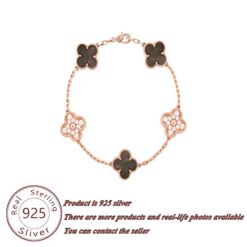 Classic Lucky Grass Element Clover Bracelet with Bright and Durable Colors, Small and Fresh Style Jewelry