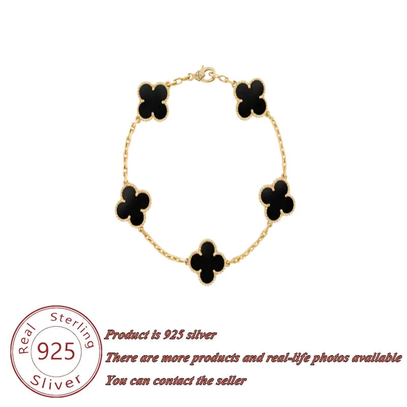 Classic Lucky Grass Element Clover Bracelet with Bright and Durable Colors, Small and Fresh Style Jewelry