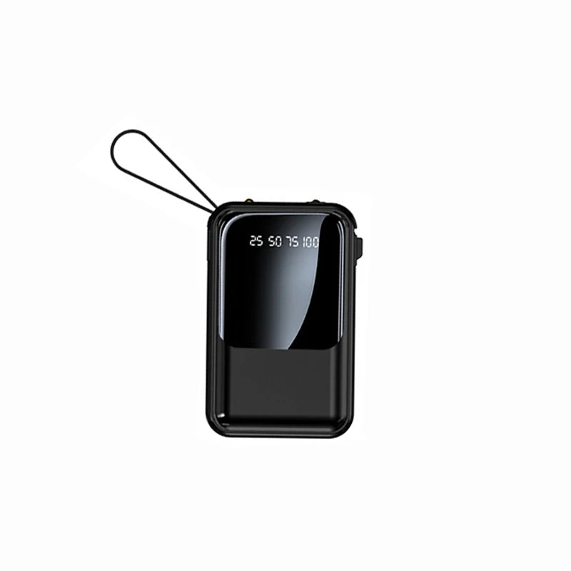 10000mAh portable power bank built-in 4 charging cables LED light Type-C/USB port Applicable to iPhone/Android, etc Electronics