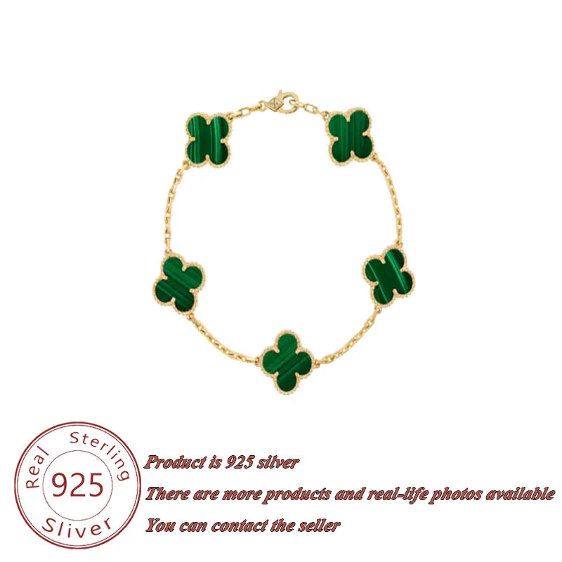 Classic Lucky Grass Element Clover Bracelet with Bright and Durable Colors, Small and Fresh Style Jewelry