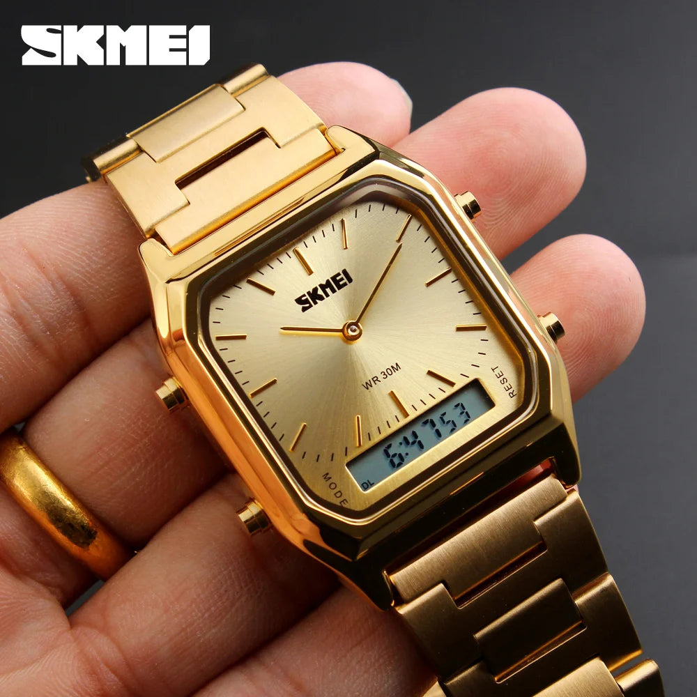 SKMEI Fashion Digital Electronics Watches Dual Time Quartz Watch For Men Women Student 3Time Waterproof Chronograph Wristwatches