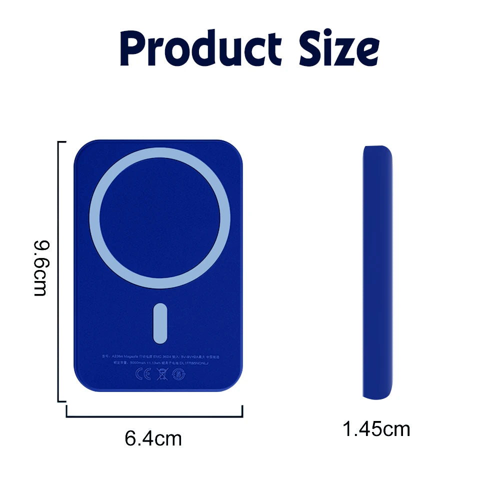 Magnetic Power Bank 10000mAh Slim Wireless External Batteryfor Powerbank Portable External Auxiliary Battery for iPhone 12/13/14
