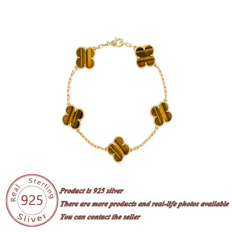 Classic Lucky Grass Element Clover Bracelet with Bright and Durable Colors, Small and Fresh Style Jewelry