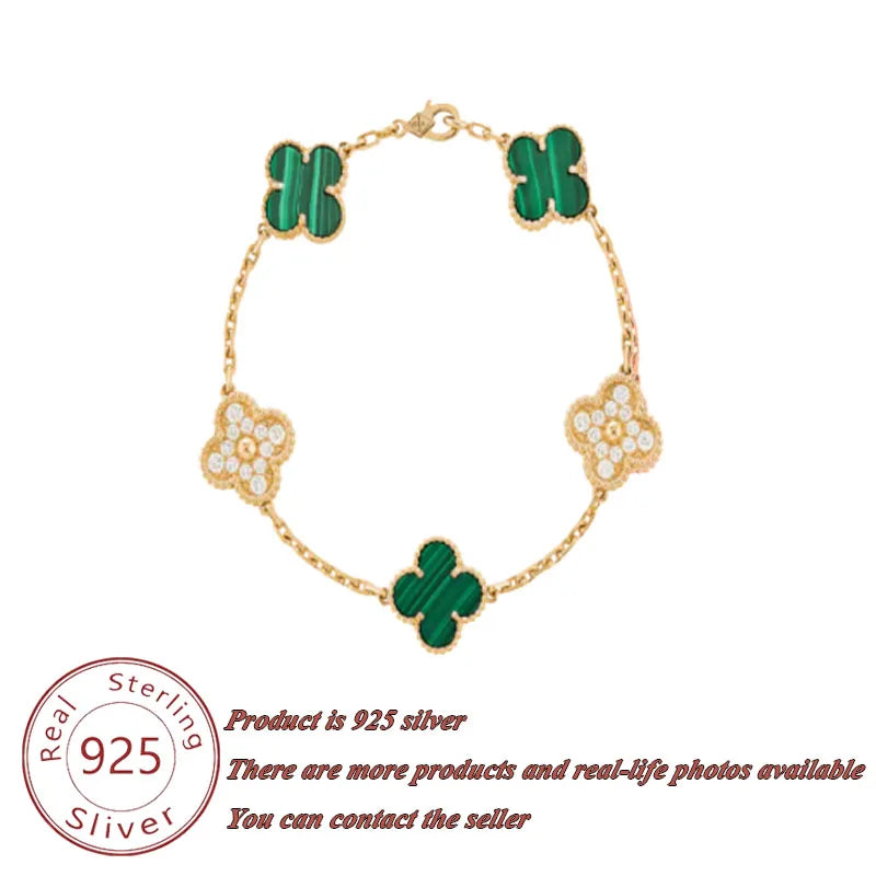 Classic Lucky Grass Element Clover Bracelet with Bright and Durable Colors, Small and Fresh Style Jewelry