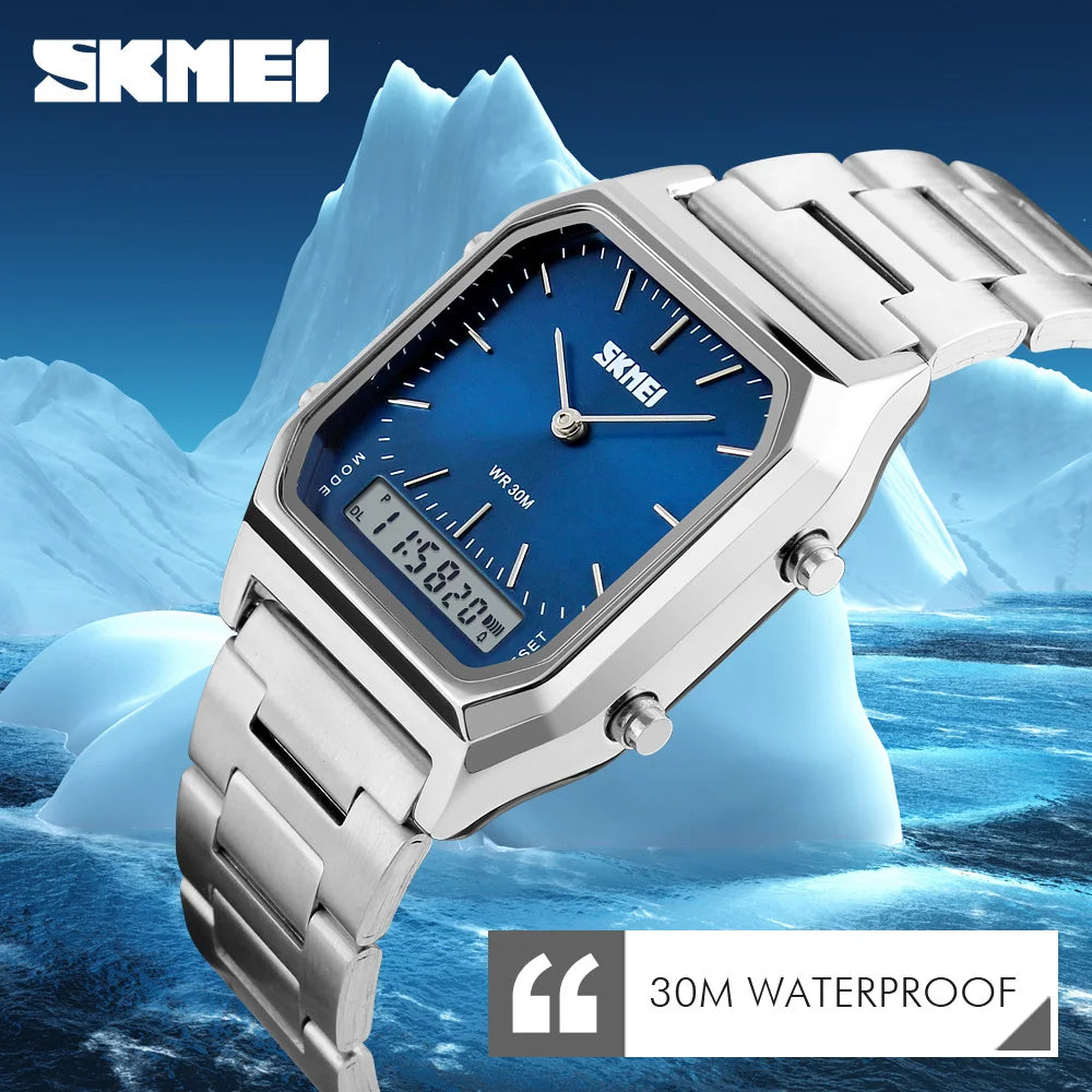 SKMEI Fashion Digital Electronics Watches Dual Time Quartz Watch For Men Women Student 3Time Waterproof Chronograph Wristwatches