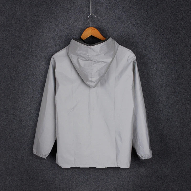 New Rainjacket Reflective Rain Jacket Men Women Hiking Coat Windbreaker Waterproof Fishing Jackets Windbreaker Coat Softshell