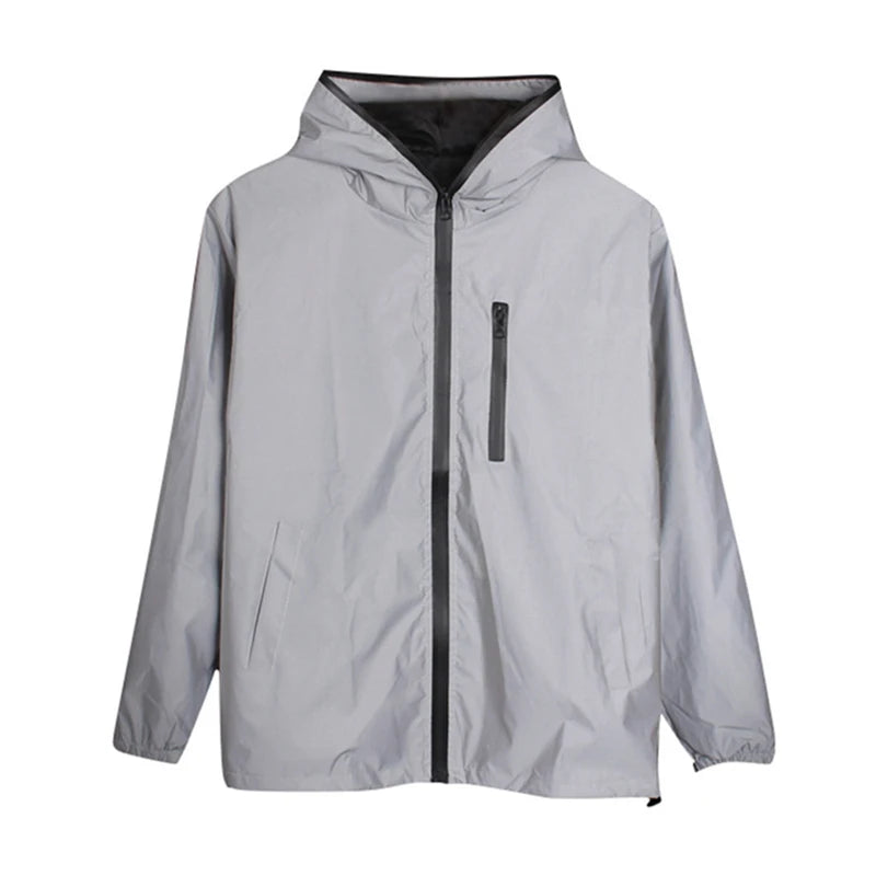 New Rainjacket Reflective Rain Jacket Men Women Hiking Coat Windbreaker Waterproof Fishing Jackets Windbreaker Coat Softshell