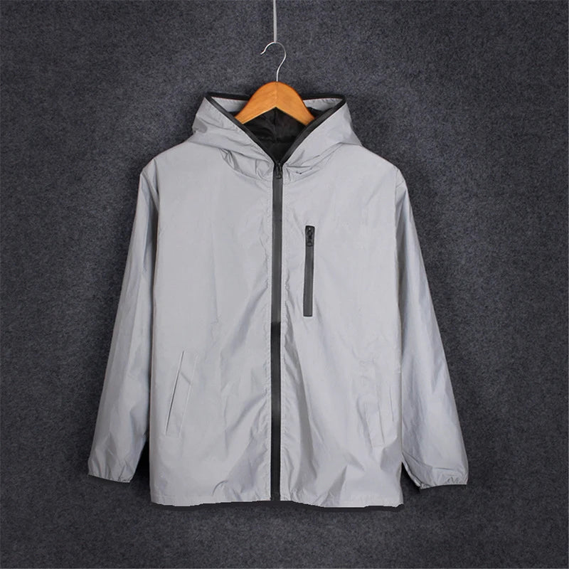 New Rainjacket Reflective Rain Jacket Men Women Hiking Coat Windbreaker Waterproof Fishing Jackets Windbreaker Coat Softshell