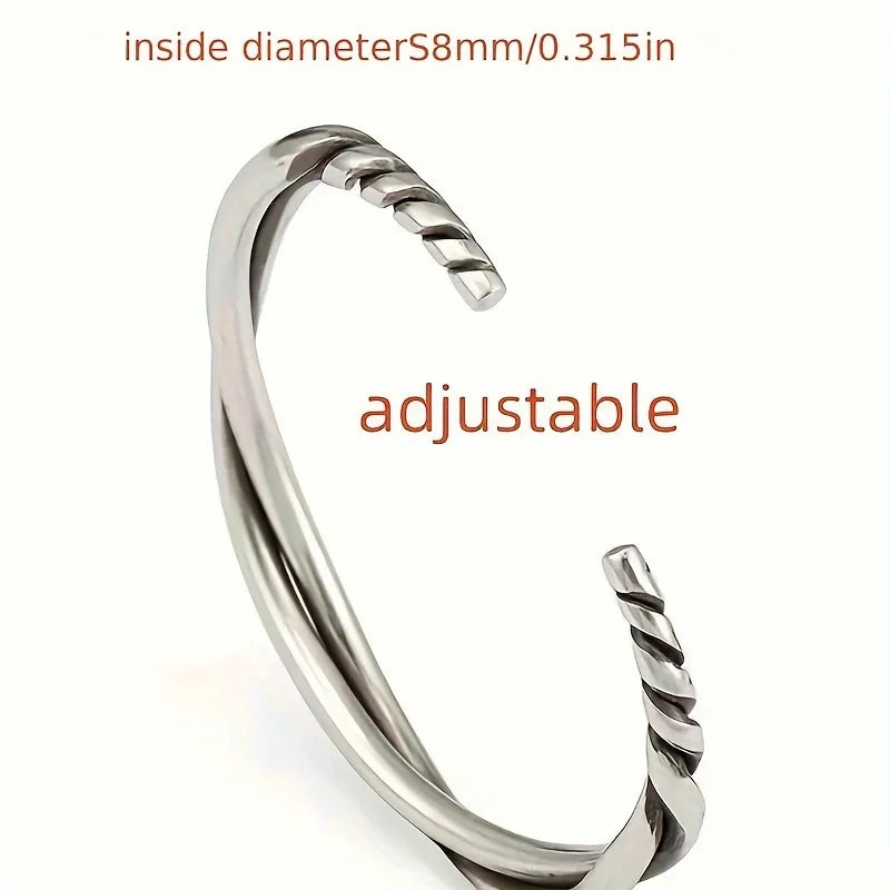 1PC Twisted Wire Bangle Bracelet - Waterproof Unisex Jewelry