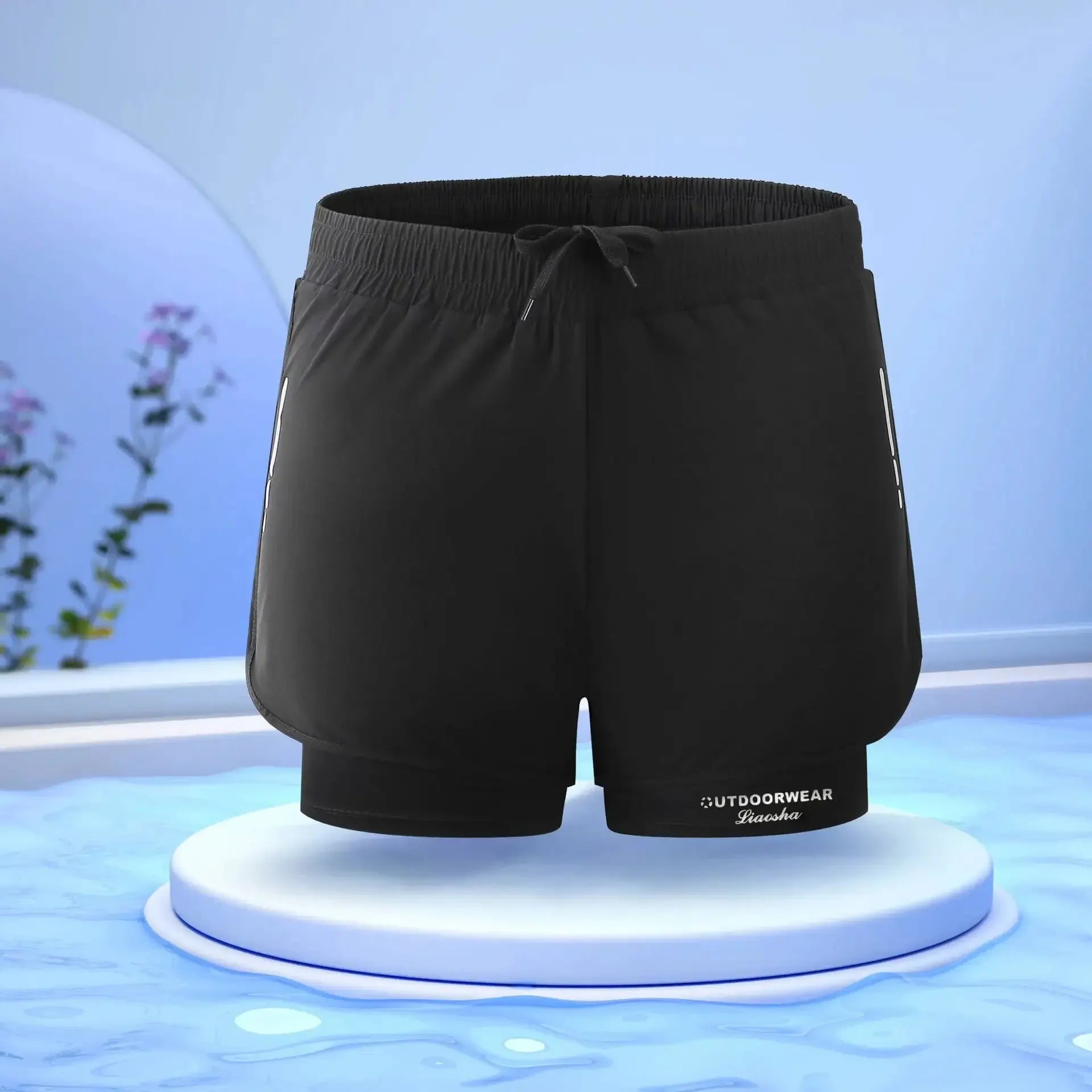 Men’s Double Layer Athletic Shorts – Quick Dry Swim Trunks with Compression Liner, Breathable Drawstring Gym Running & Beach Shorts