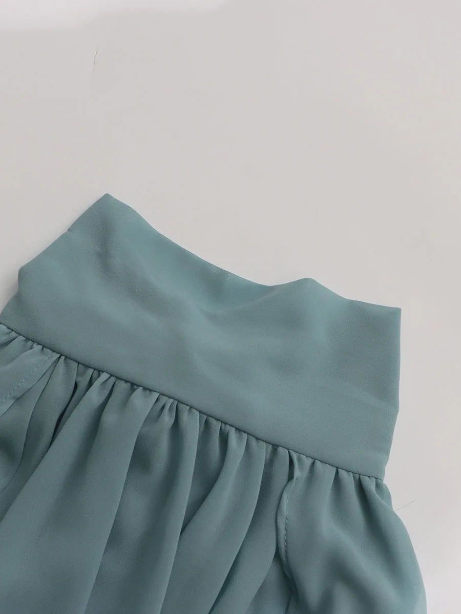 Solid Irregular Shirts For Women High Neck Drop Sleeves Spliced Flods Temperament Shirt Female Fashion Clothing New