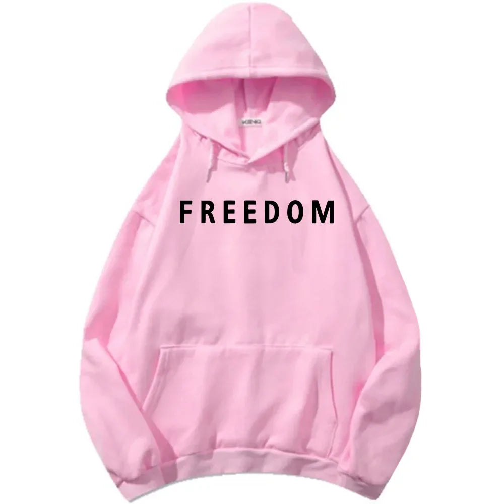Charlie Kirk Freedom Letter Print Hoodies Fashion Unisex Streetwear Long Sleeve Casual Loose Sweatshirts for Men/Women Pullovers
