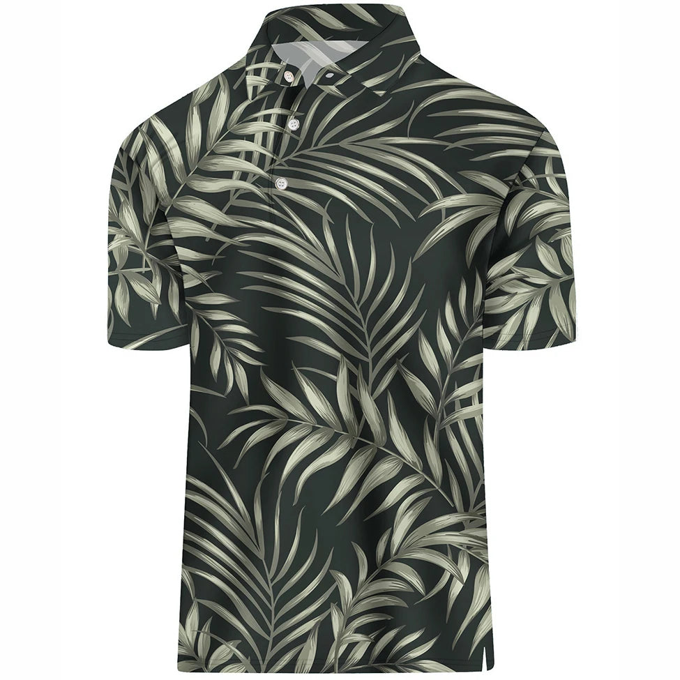 Men's Golf Shirt Hawaii Golf Polo Shirt Tennis Sports T-shirt Soft Breathable Elastic Fabric Short Sleeve