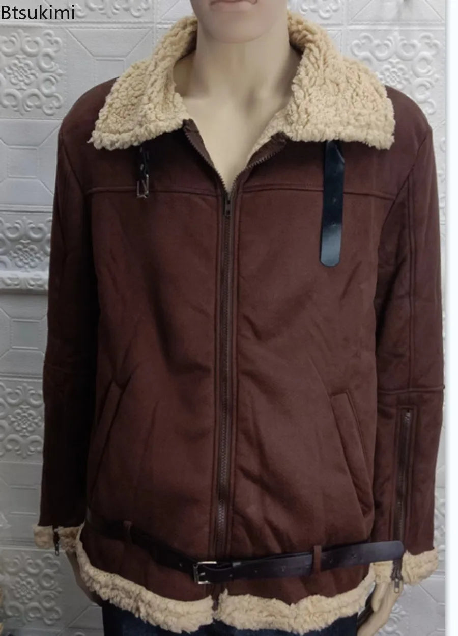 Winter Leather Jackets for Men Fashion Plush Lining Warm Comfortable High Quality Leather Coats Men's Luxury Motorcycle Jackets