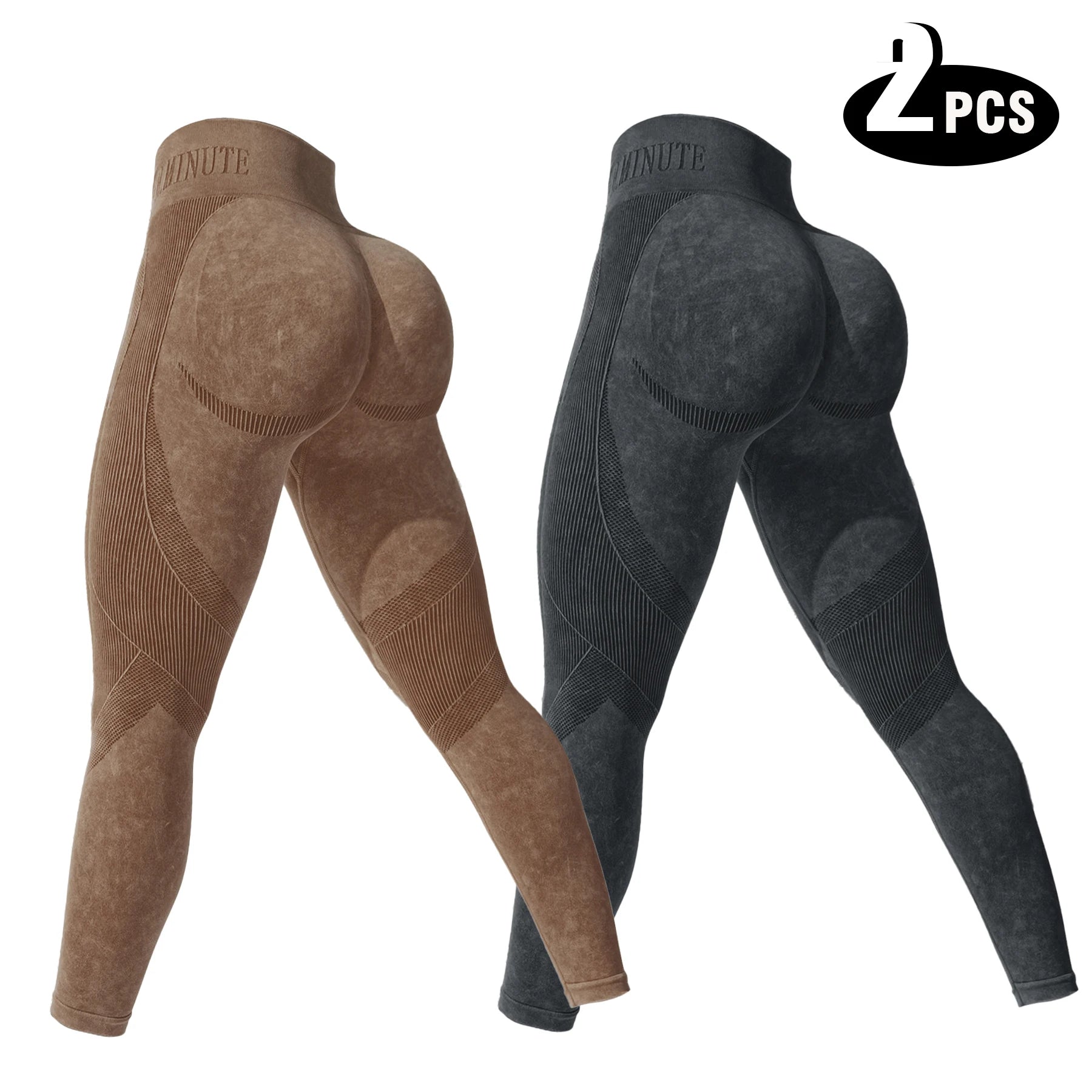 2 Pack Women’s High Waisted Seamless Yoga Leggings – Butt Lifting Tummy Control Workout Leggings, Breathable Stretch Gym Fitness Pants