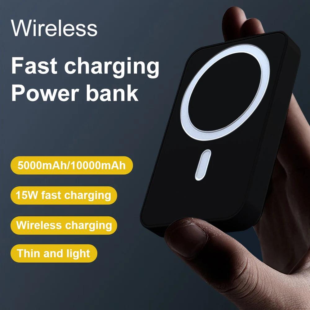 Magnetic Power Bank 10000mAh Slim Wireless External Batteryfor Powerbank Portable External Auxiliary Battery for iPhone 12/13/14