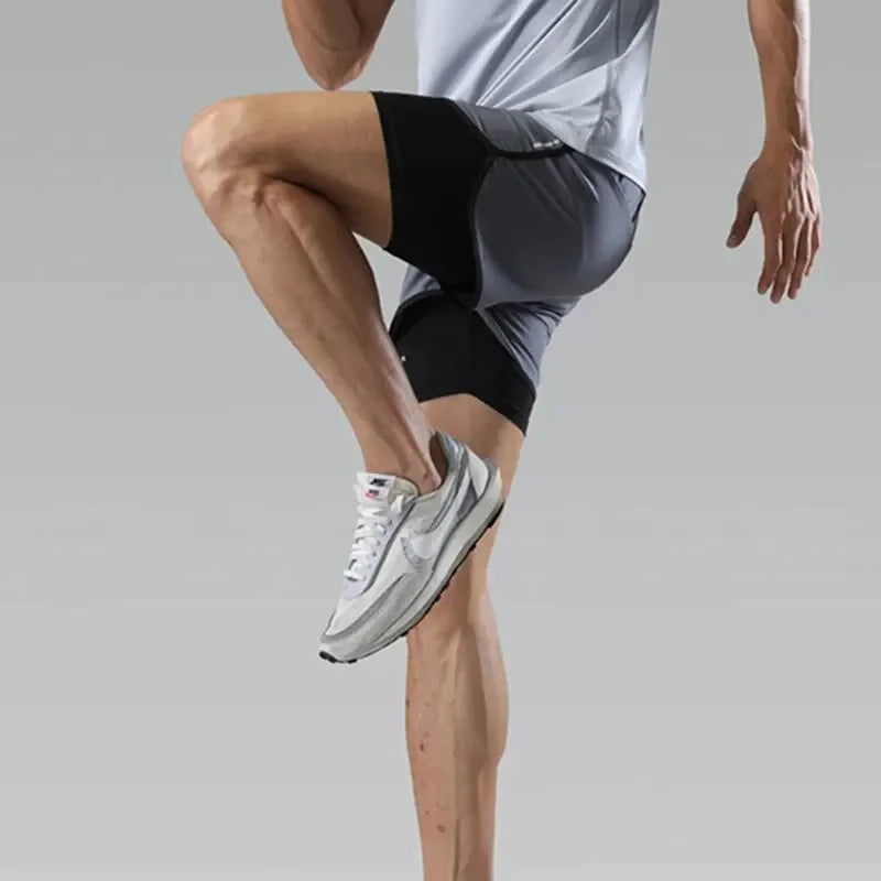 Men’s Double Layer Athletic Shorts – Quick Dry Swim Trunks with Compression Liner, Breathable Drawstring Gym Running & Beach Shorts