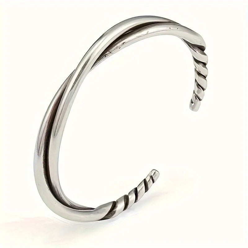 1PC Twisted Wire Bangle Bracelet - Waterproof Unisex Jewelry