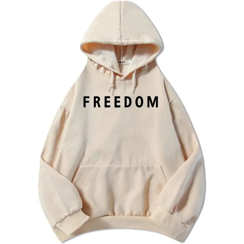 Charlie Kirk Freedom Letter Print Hoodies Fashion Unisex Streetwear Long Sleeve Casual Loose Sweatshirts for Men/Women Pullovers