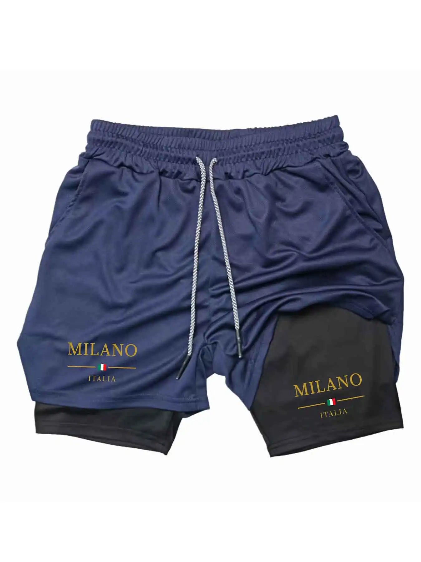 Men’s 2-in-1 Running Shorts 2026 – Double Layer Gym Workout Shorts with Compression Liner, Breathable Quick-Dry Fitness & Training Shorts