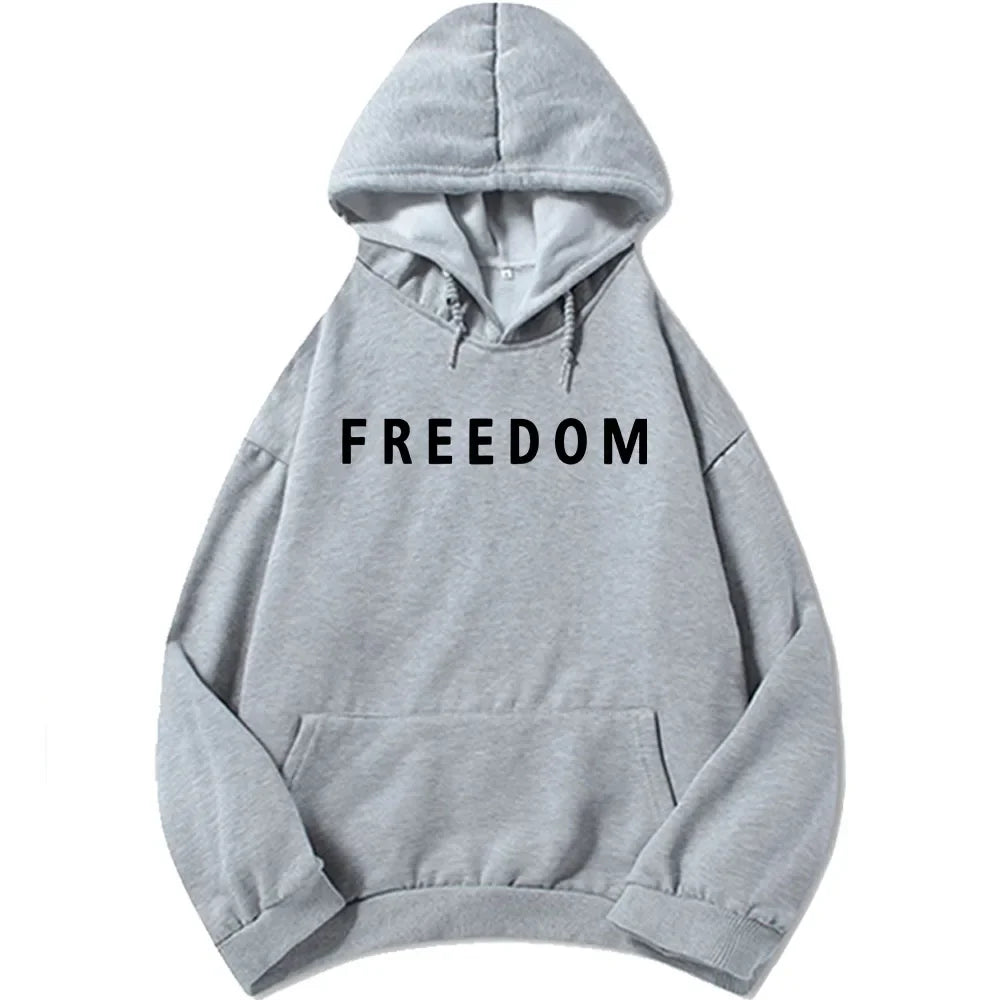 Charlie Kirk Freedom Letter Print Hoodies Fashion Unisex Streetwear Long Sleeve Casual Loose Sweatshirts for Men/Women Pullovers