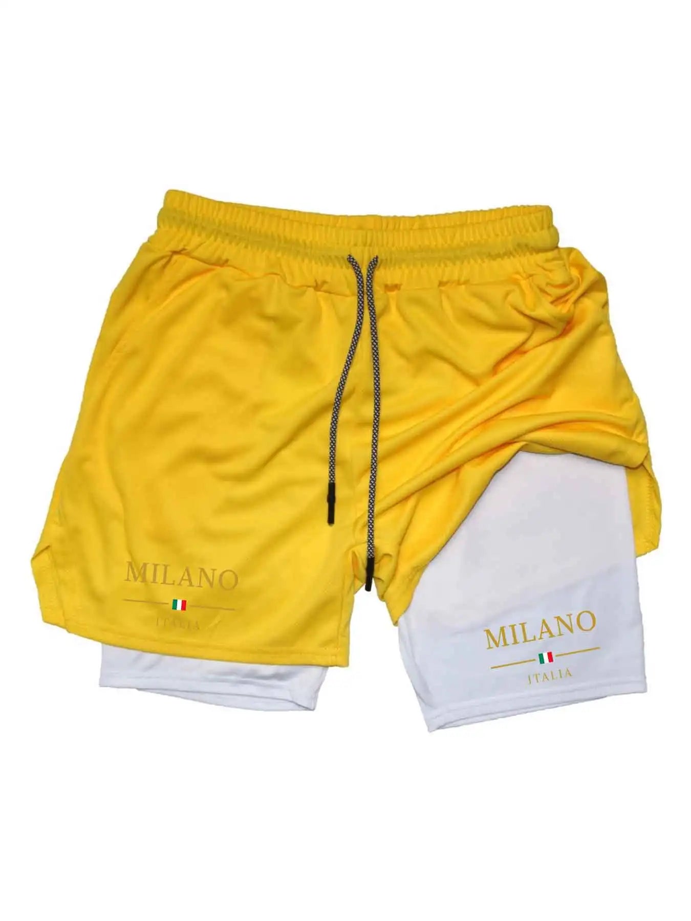 Men’s 2-in-1 Running Shorts 2026 – Double Layer Gym Workout Shorts with Compression Liner, Breathable Quick-Dry Fitness & Training Shorts